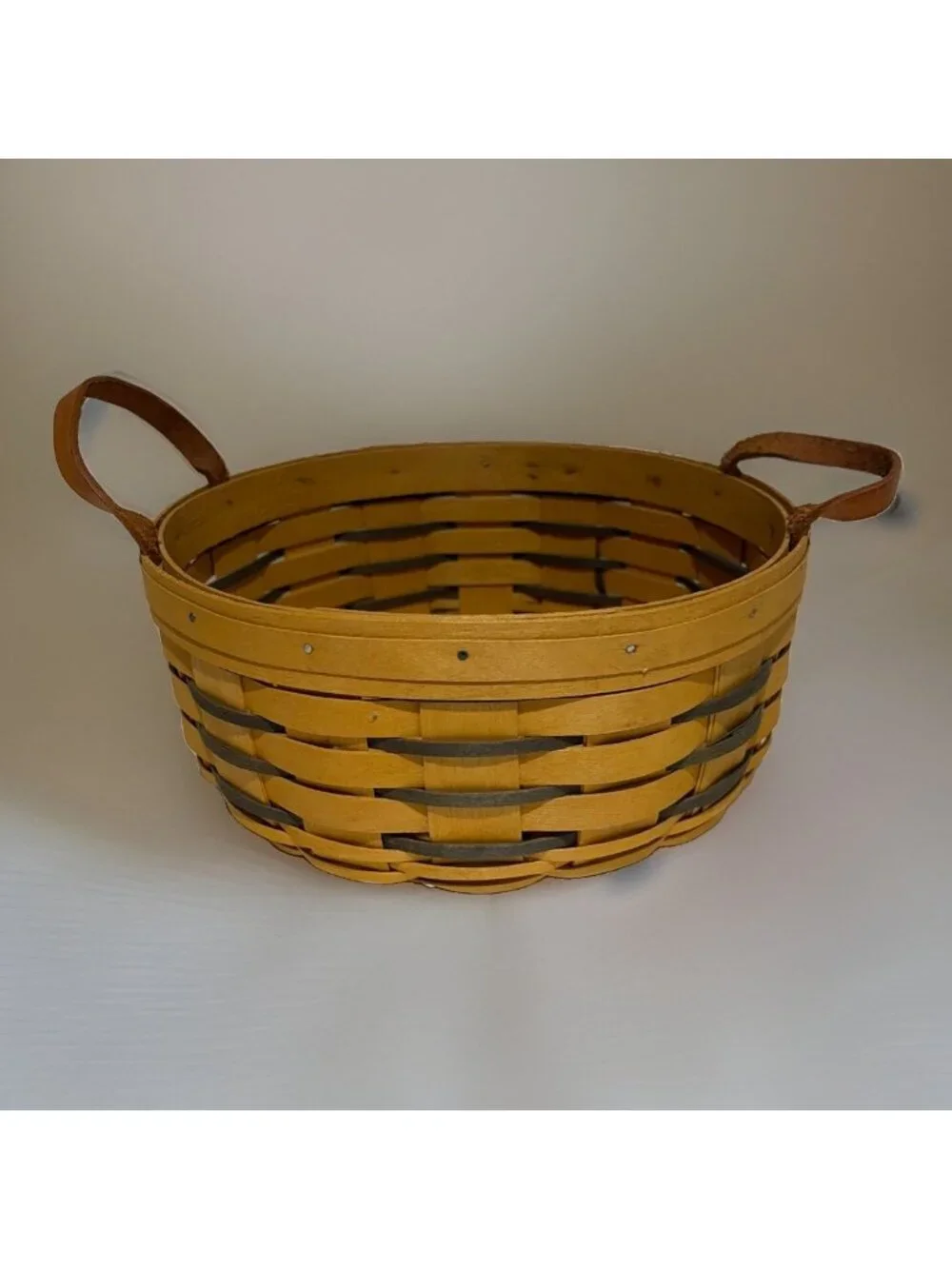 Vintage Longaberger Round Darning Basket 9.5